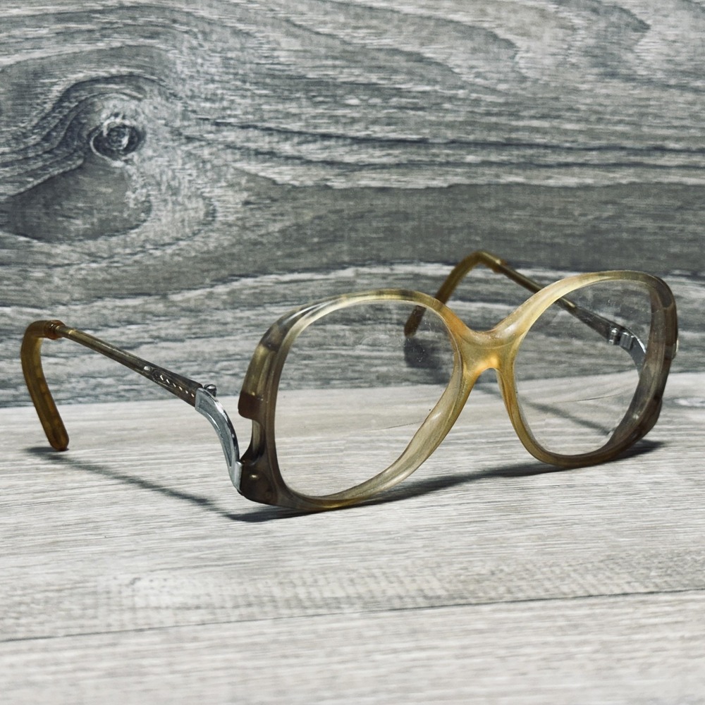 Vtg Brown Tortoise Eyeglass Full Rim Metal Golden Girls Sophia Style Frames Only